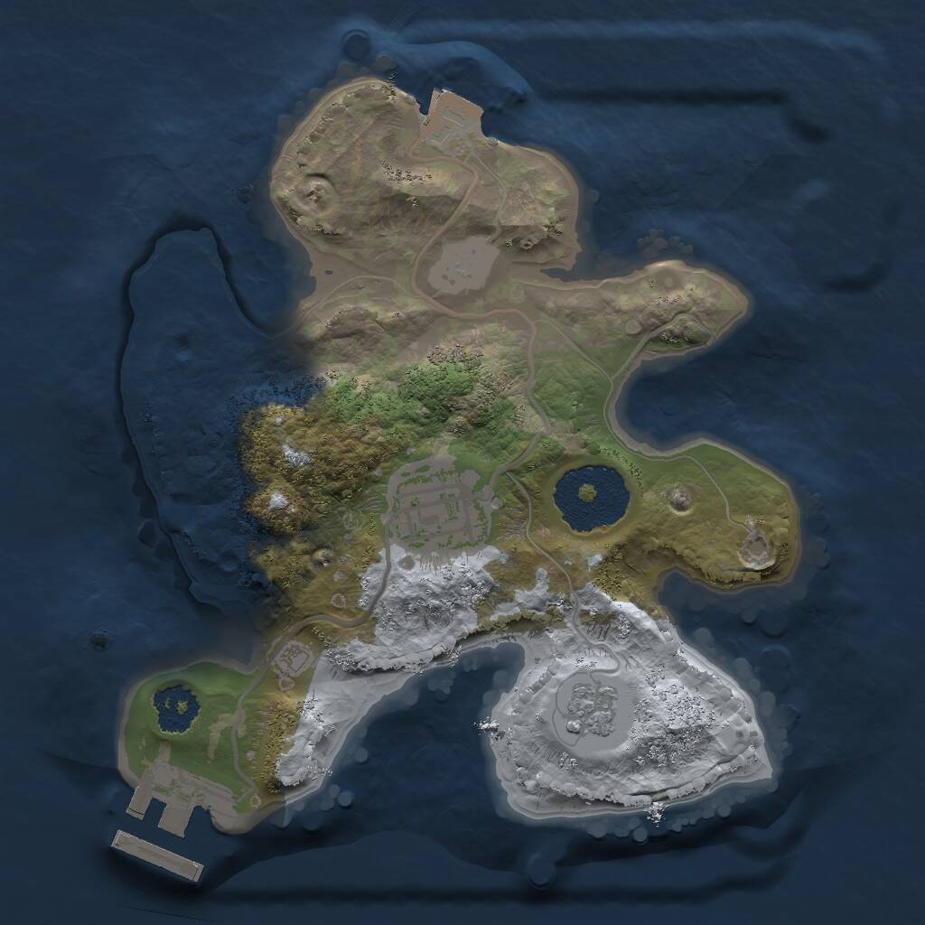 Rust Map: Procedural Map, Size: 2004, Seed: 328751527, 4 Monuments