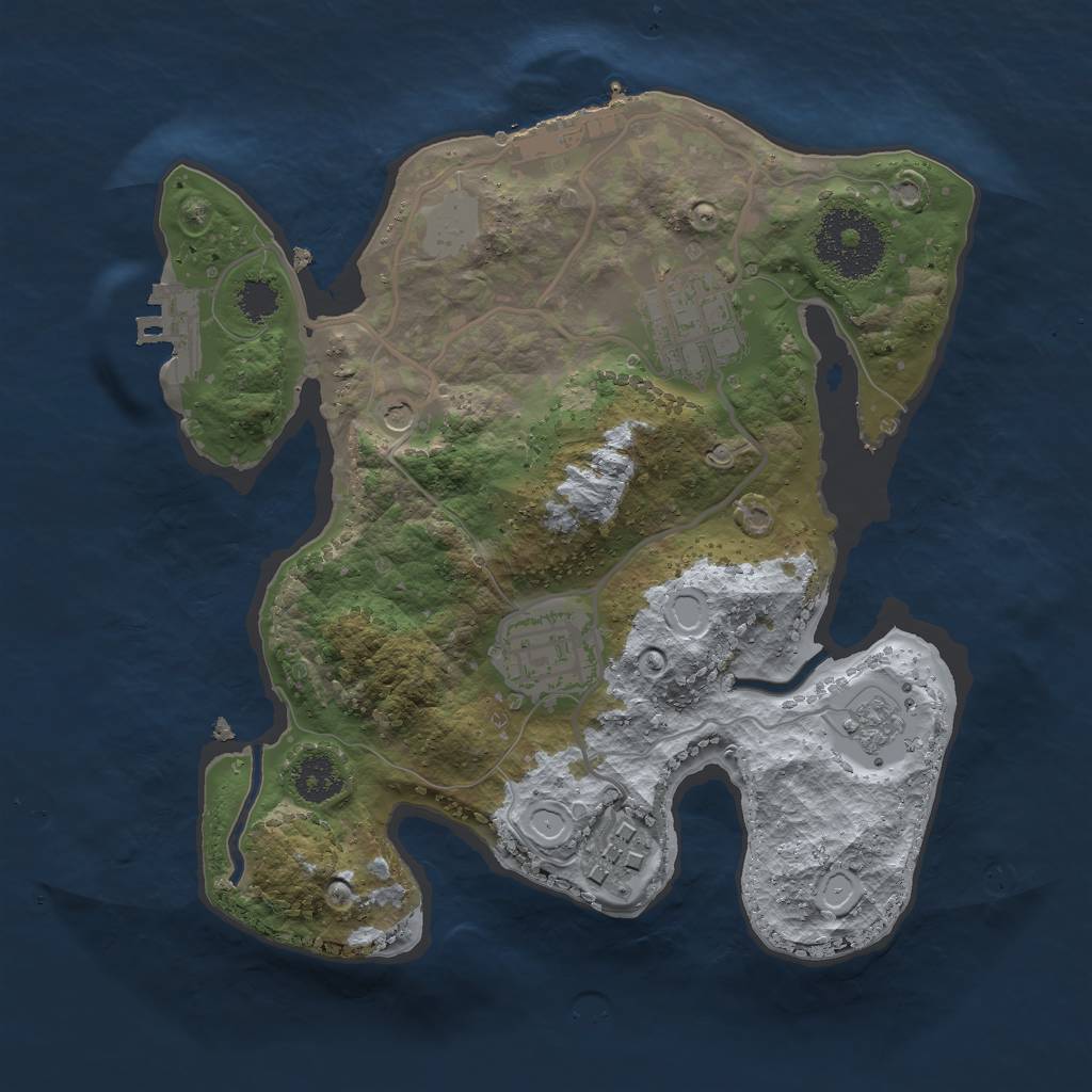 Rust Map: Procedural Map, Size: 2400, Seed: 297305278, 10 Monuments