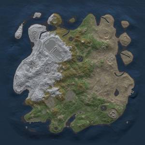 Thumbnail Rust Map: Procedural Map, Size: 3500, Seed: 88979167, 14 Monuments