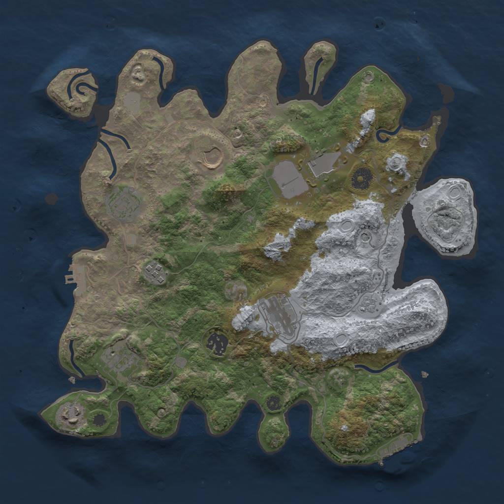 Rust Map: Procedural Map, Size: 3500, Seed: 78415643, 15 Monuments