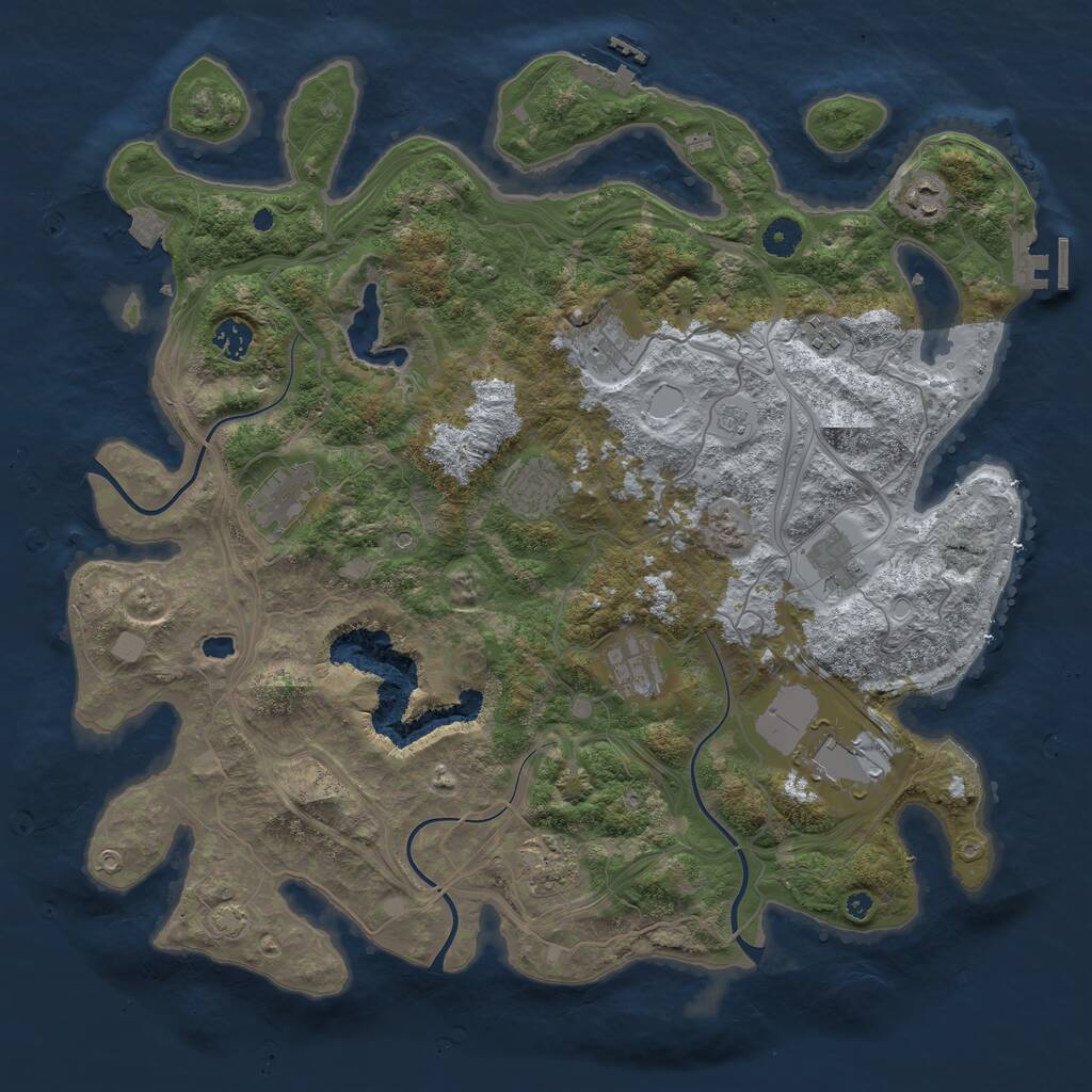 Rust Map: Procedural Map, Size: 4250, Seed: 1724243950, 16 Monuments