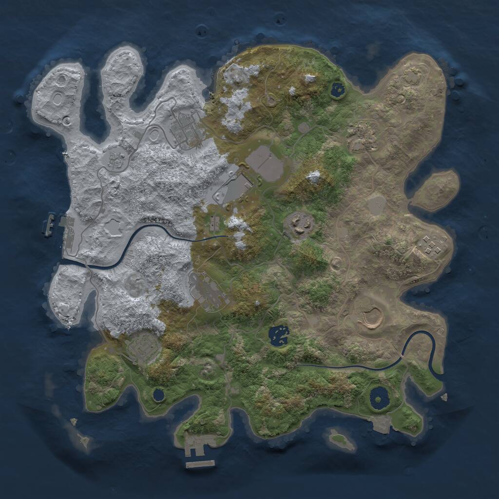 Rust Map: Procedural Map, Size: 3500, Seed: 1549959079, 14 Monuments