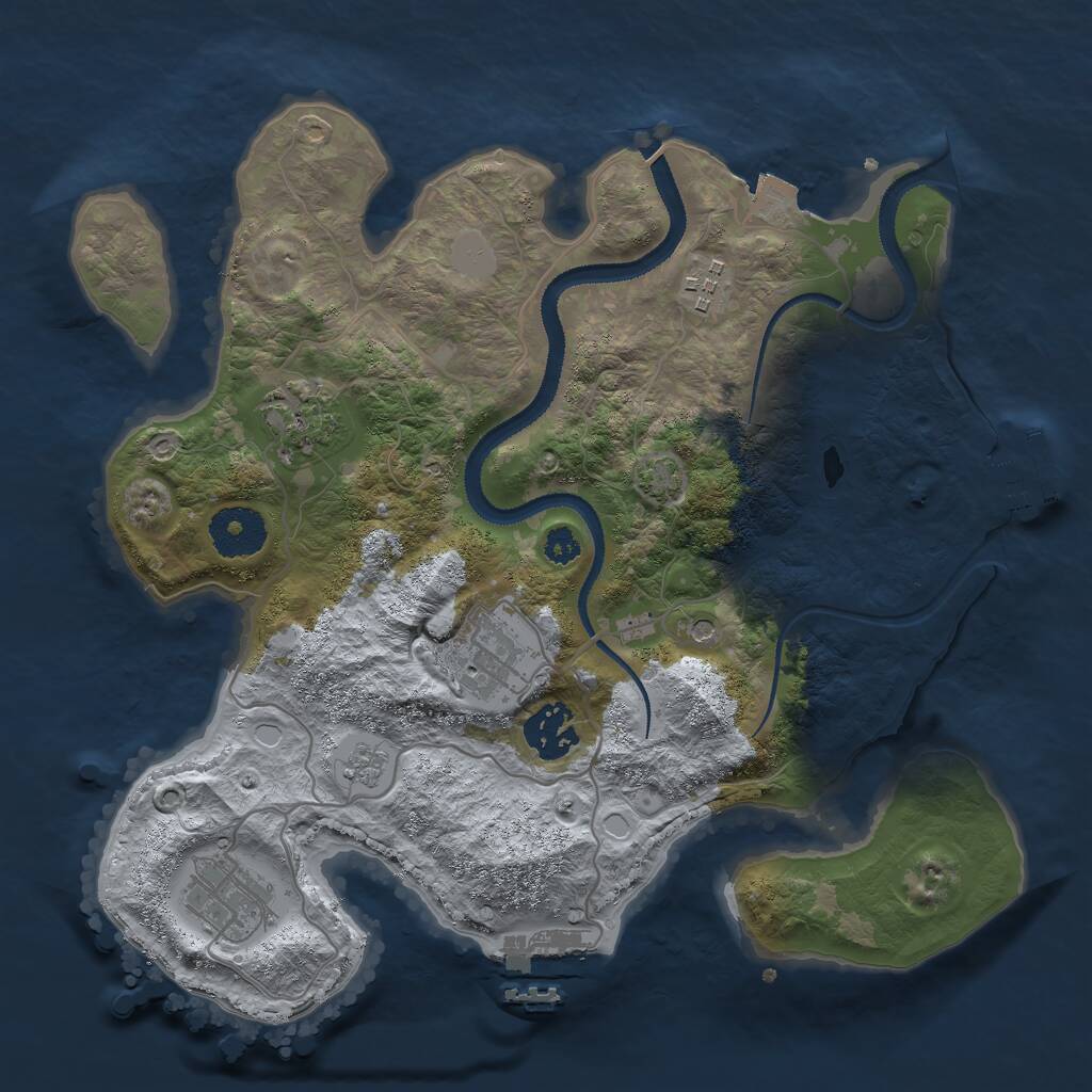 Rust Map: Procedural Map, Size: 3050, Seed: 2147483647, 11 Monuments