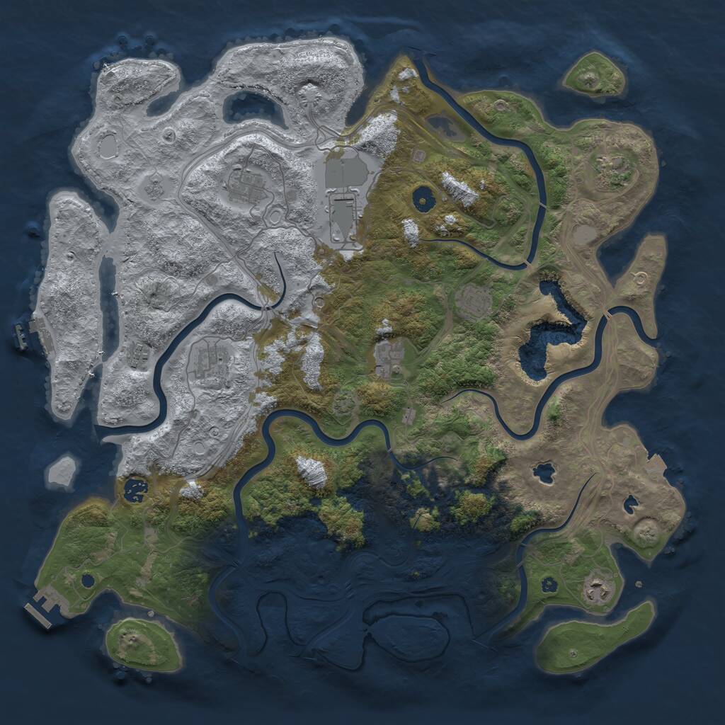 Rust Map: Procedural Map, Size: 4500, Seed: 855090104, 15 Monuments