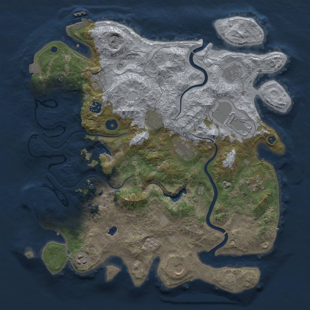 Rust Map: Procedural Map, Size: 4000, Seed: 84767329, 16 Monuments