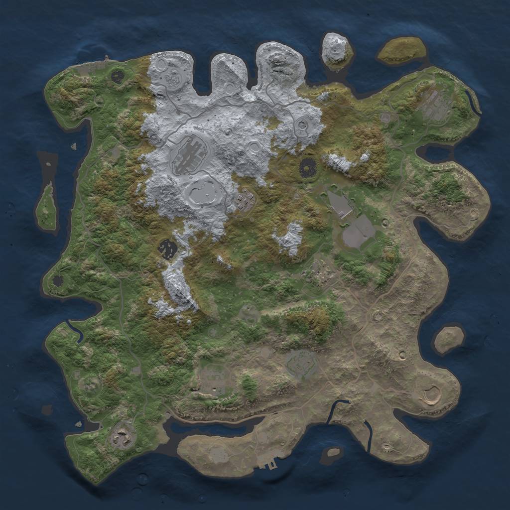 Rust Map: Procedural Map, Size: 4000, Seed: 88247048, 17 Monuments