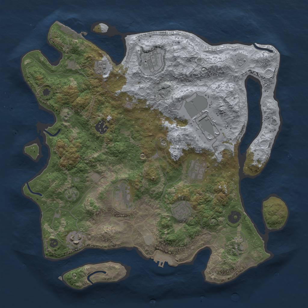 Rust Map: Procedural Map, Size: 3600, Seed: 1802824798, 16 Monuments