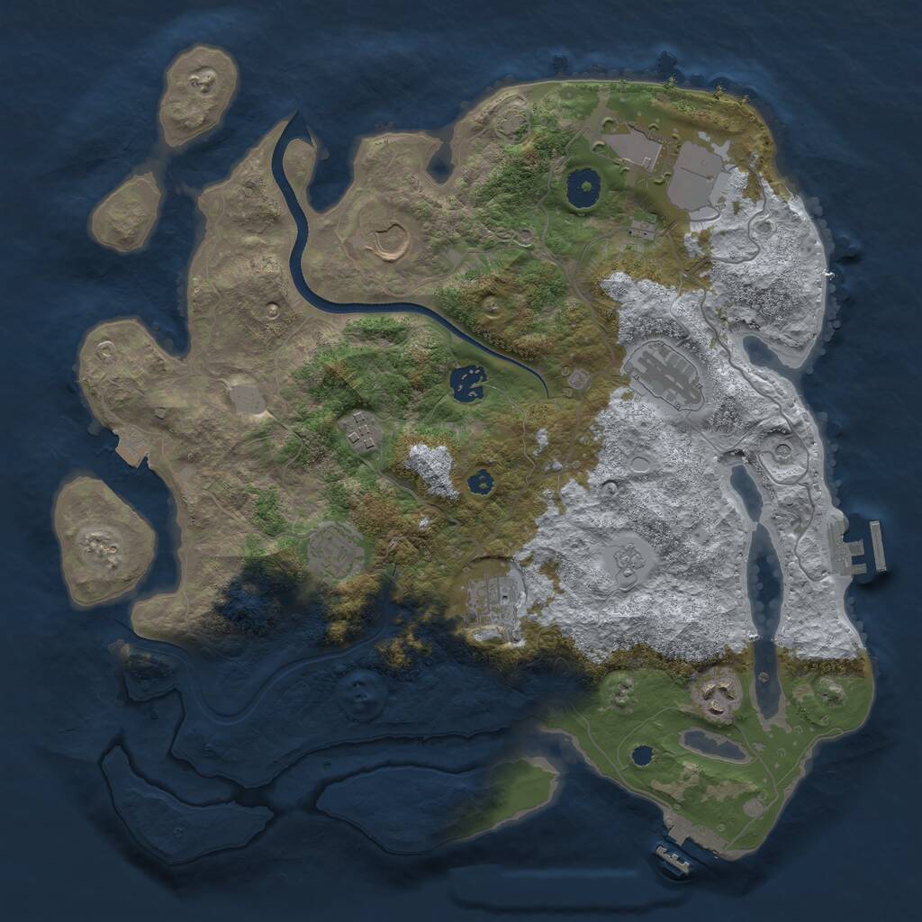 Rust Map: Procedural Map, Size: 3700, Seed: 90019880, 14 Monuments