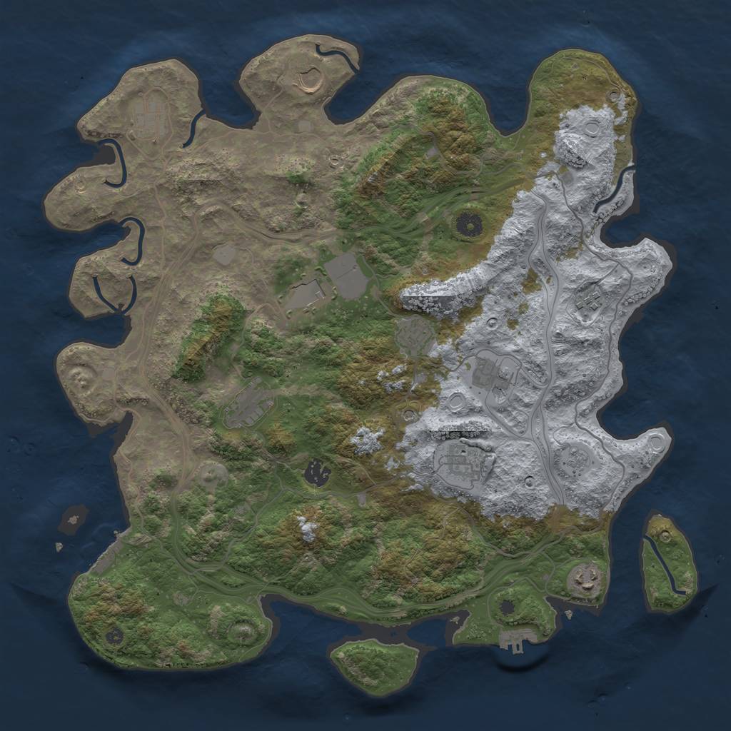 Rust Map: Procedural Map, Size: 4250, Seed: 603483857, 17 Monuments