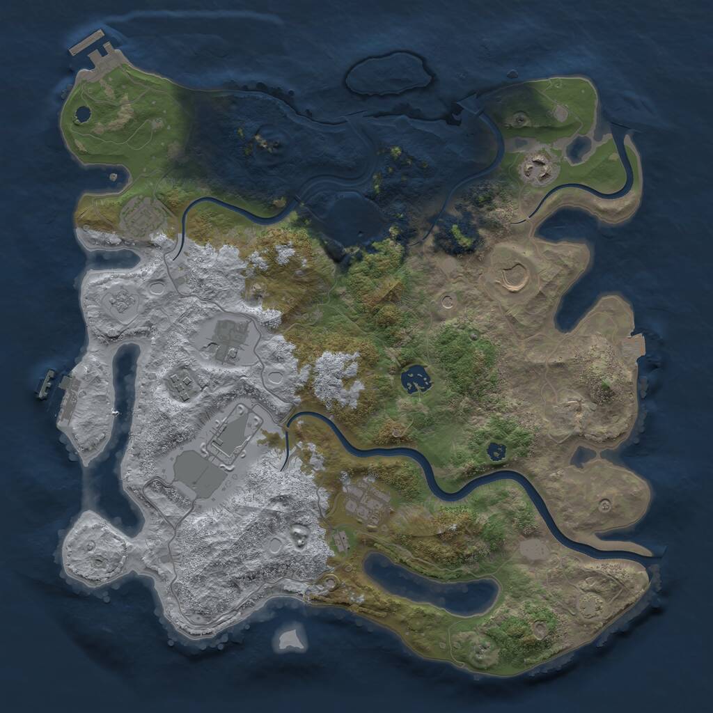 Rust Map: Procedural Map, Size: 3750, Seed: 94724552, 15 Monuments