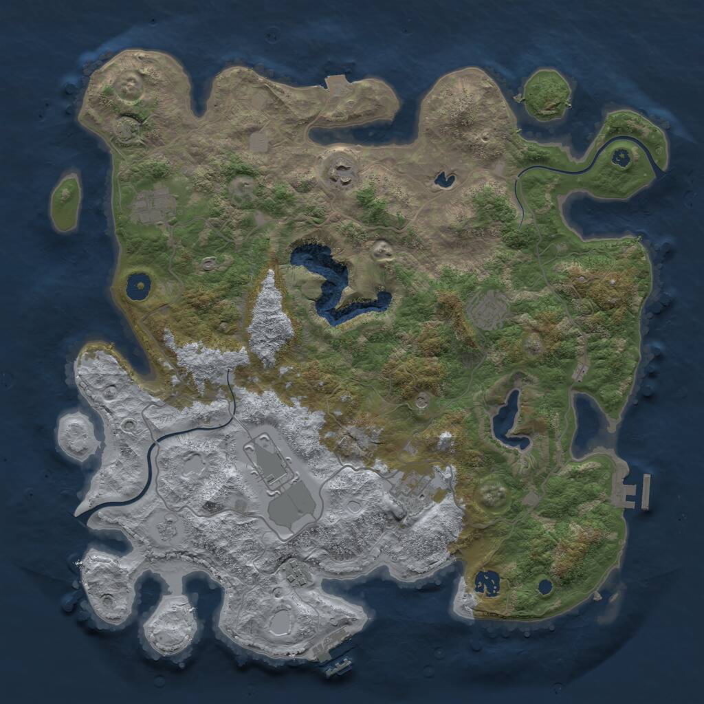 Rust Map: Procedural Map, Size: 4000, Seed: 2020822457, 13 Monuments