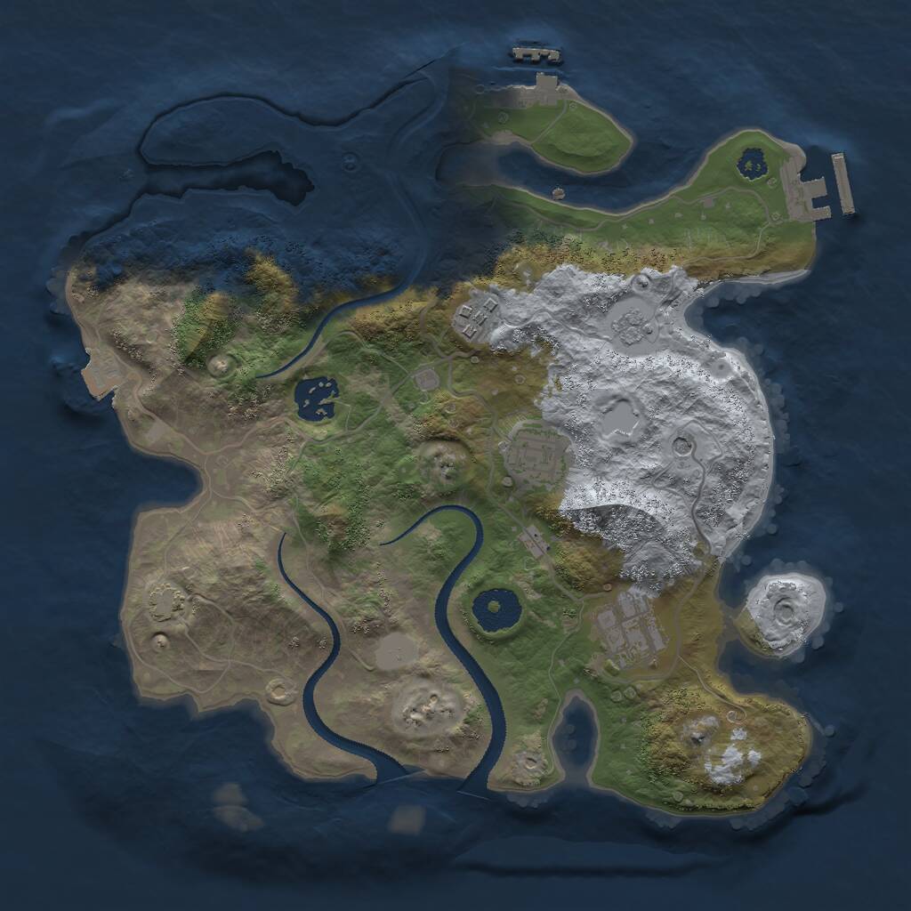 Rust Map: Procedural Map, Size: 3000, Seed: 196317018, 10 Monuments