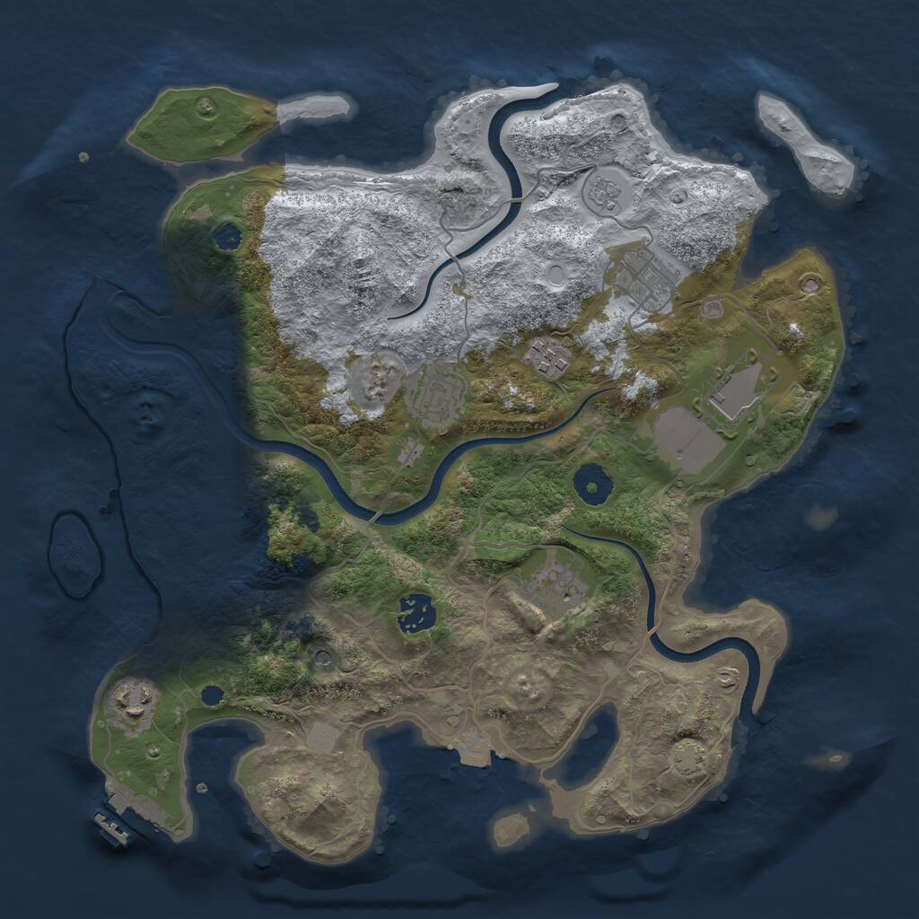 Rust Map: Procedural Map, Size: 3500, Seed: 1868686669, 12 Monuments