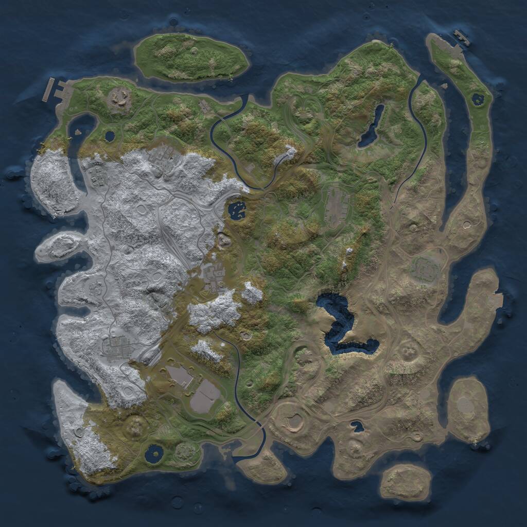 Rust Map: Procedural Map, Size: 4250, Seed: 856548223, 16 Monuments