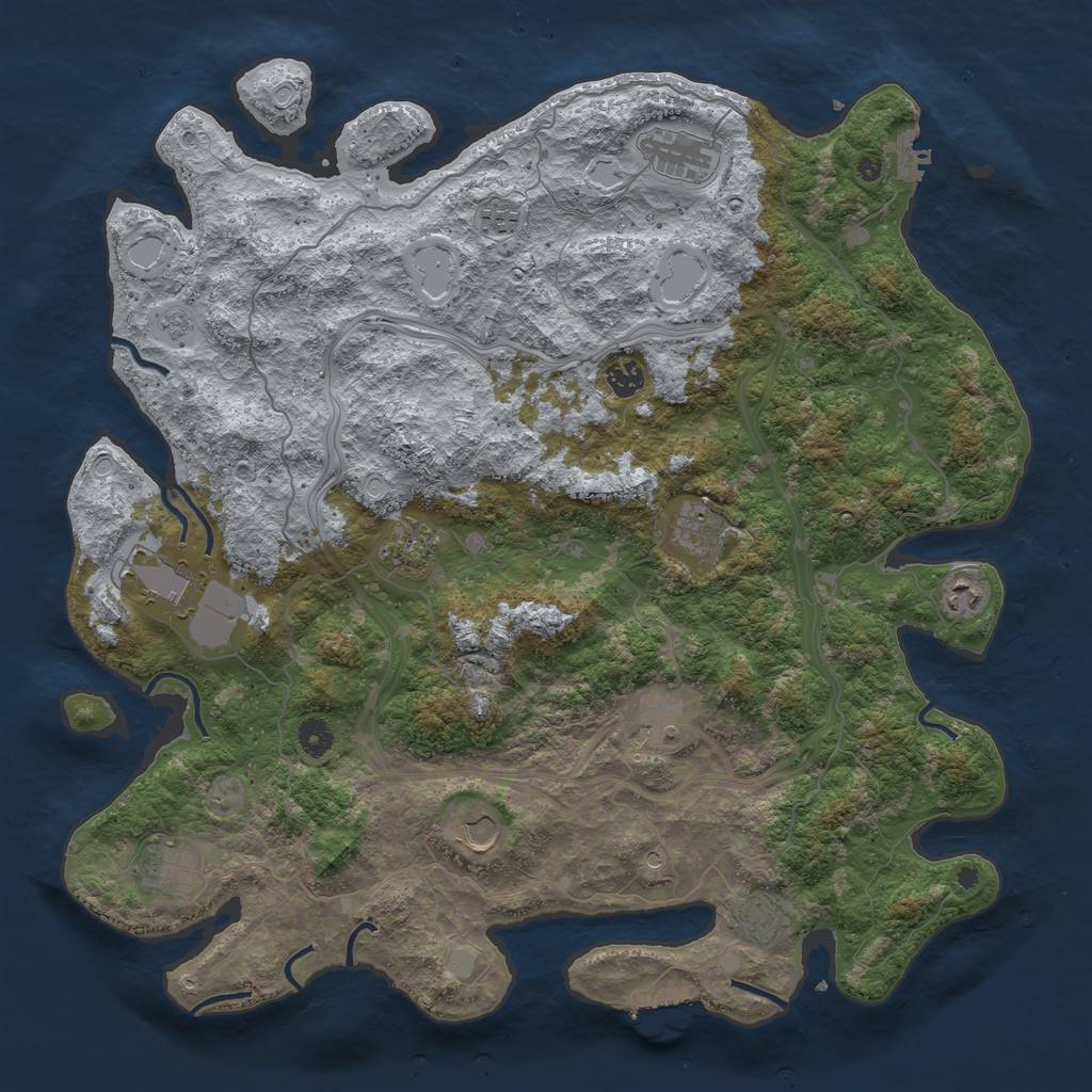 Rust Map: Procedural Map, Size: 4500, Seed: 130679485, 18 Monuments