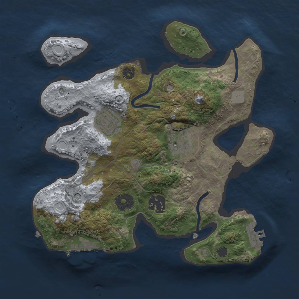 Rust Map: Procedural Map, Size: 2500, Seed: 926426713, 9 Monuments