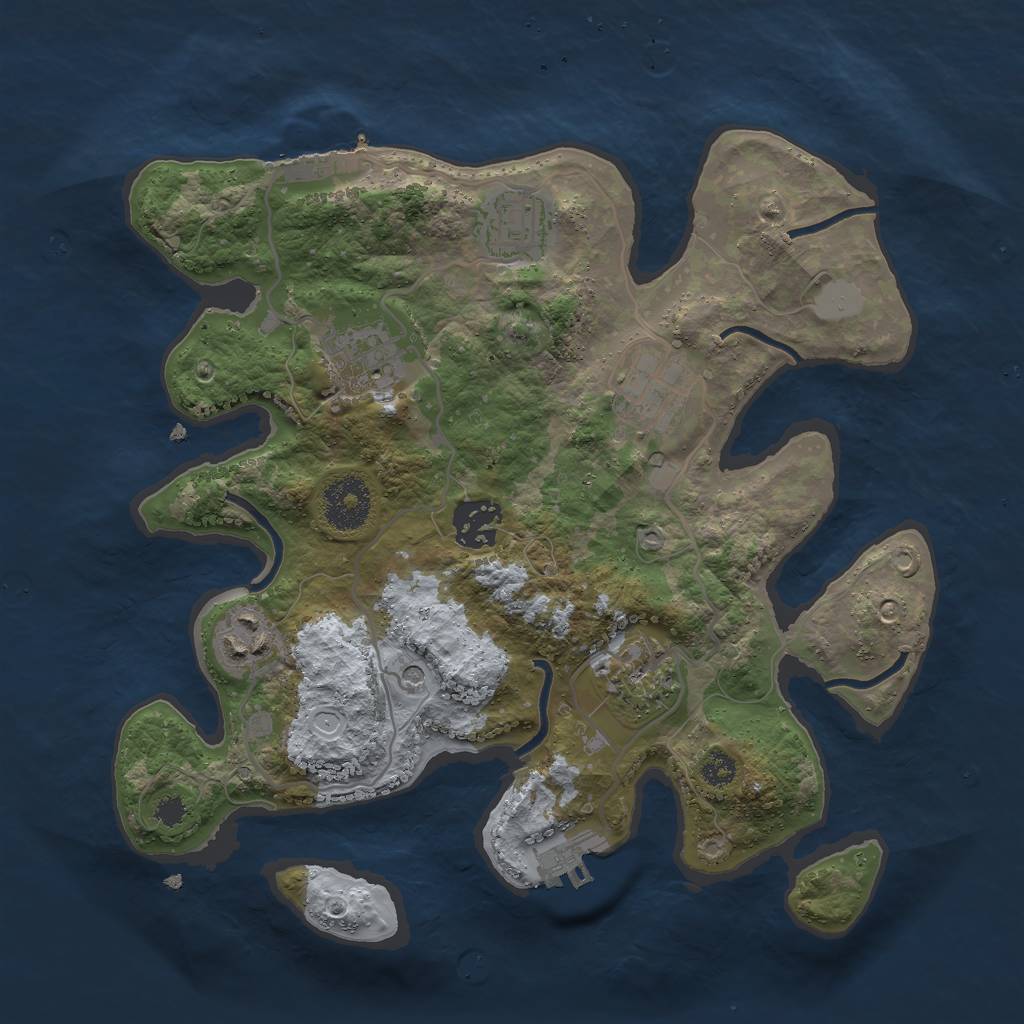 Rust Map: Procedural Map, Size: 3000, Seed: 5091267, 12 Monuments