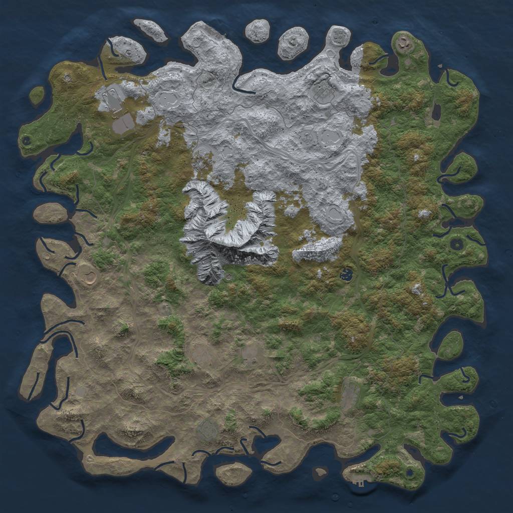 Rust Map: Procedural Map, Size: 6000, Seed: 11222, 18 Monuments
