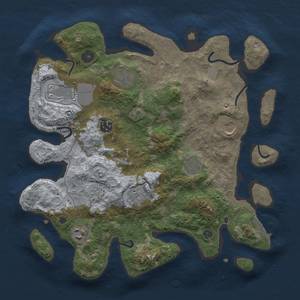 Thumbnail Rust Map: Procedural Map, Size: 3500, Seed: 1858656255, 14 Monuments