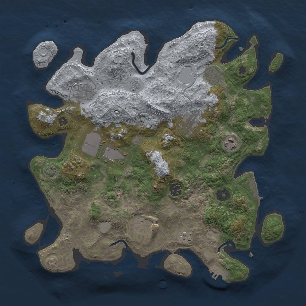 Rust Map: Procedural Map, Size: 3500, Seed: 699462697, 16 Monuments