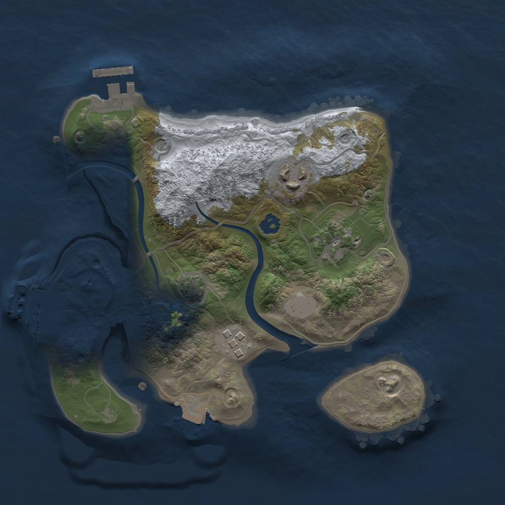 Rust Map: Procedural Map, Size: 2500, Seed: 4361, 8 Monuments