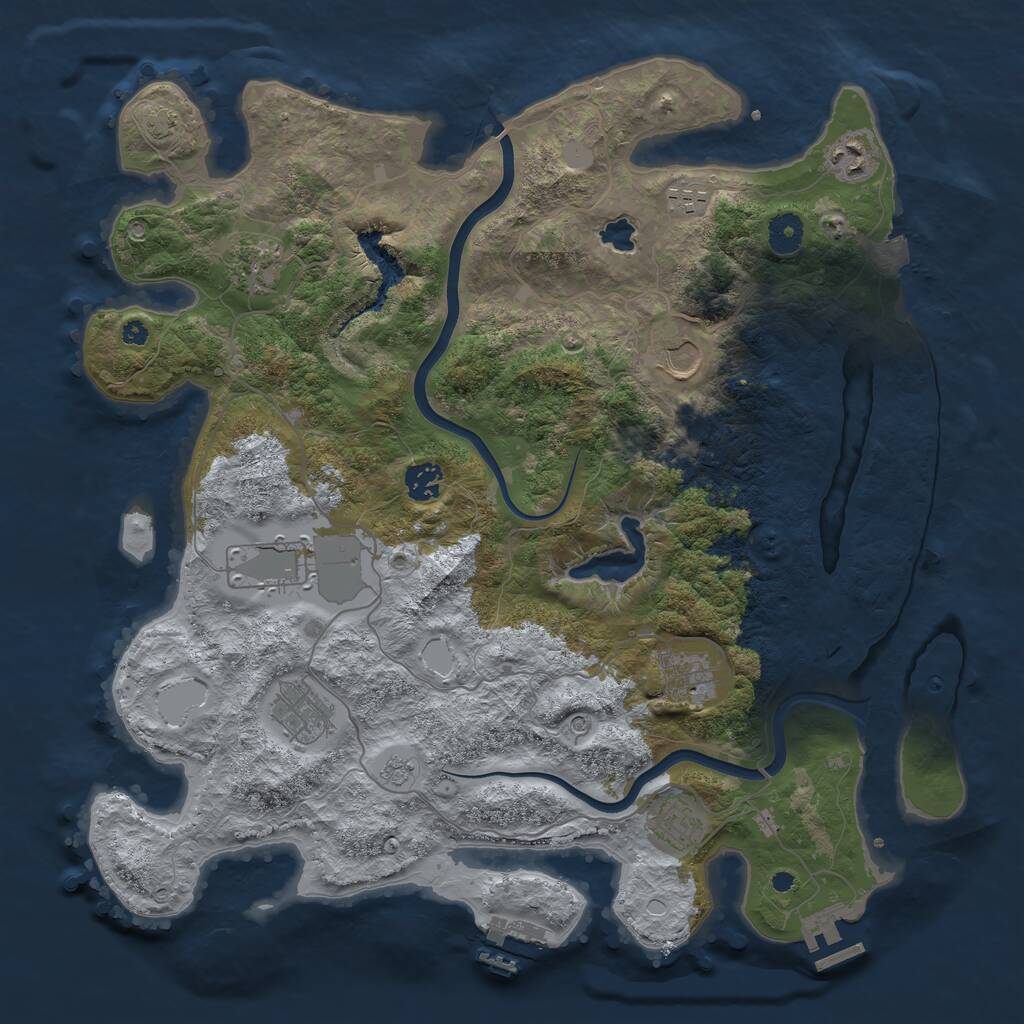 Rust Map: Procedural Map, Size: 4000, Seed: 605190688, 15 Monuments