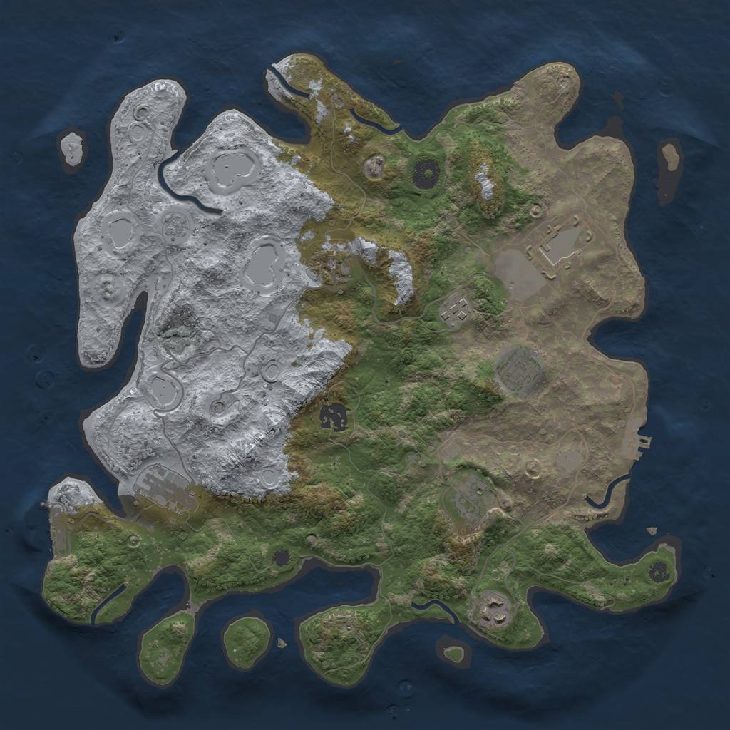 Rust Map: Procedural Map, Size: 3750, Seed: 382086, 15 Monuments