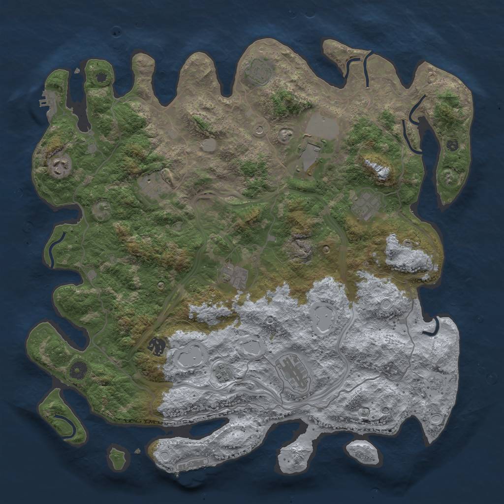 Rust Map: Procedural Map, Size: 4250, Seed: 263450, 16 Monuments