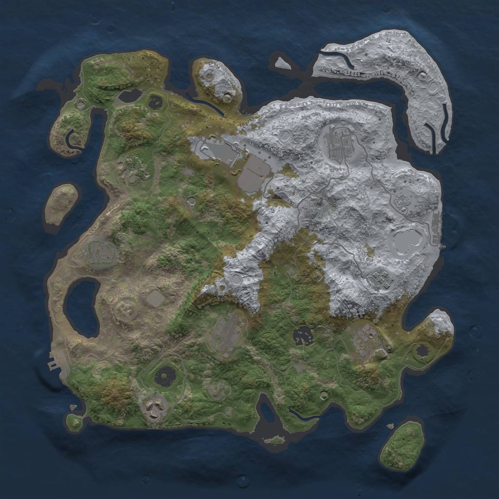 Rust Map: Procedural Map, Size: 3650, Seed: 26236262, 16 Monuments