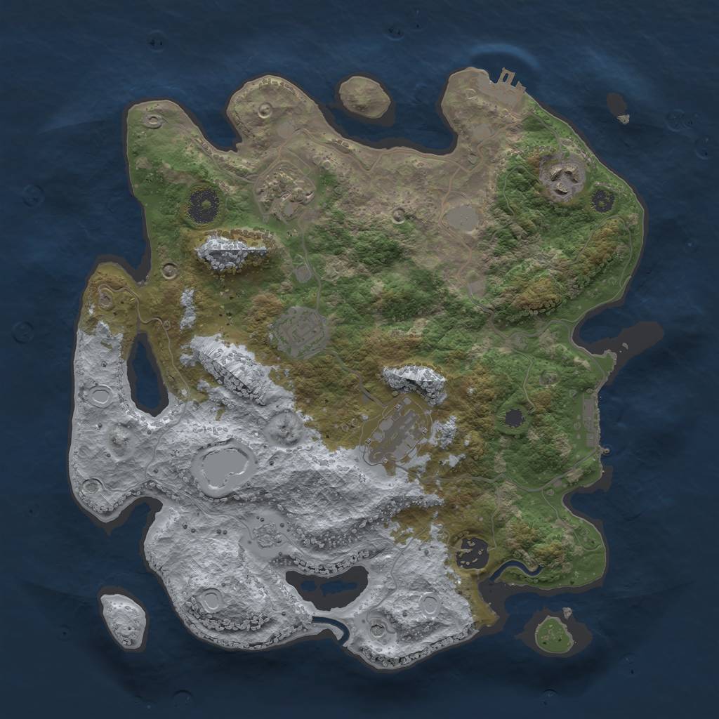 Rust Map: Procedural Map, Size: 3250, Seed: 897276106, 12 Monuments