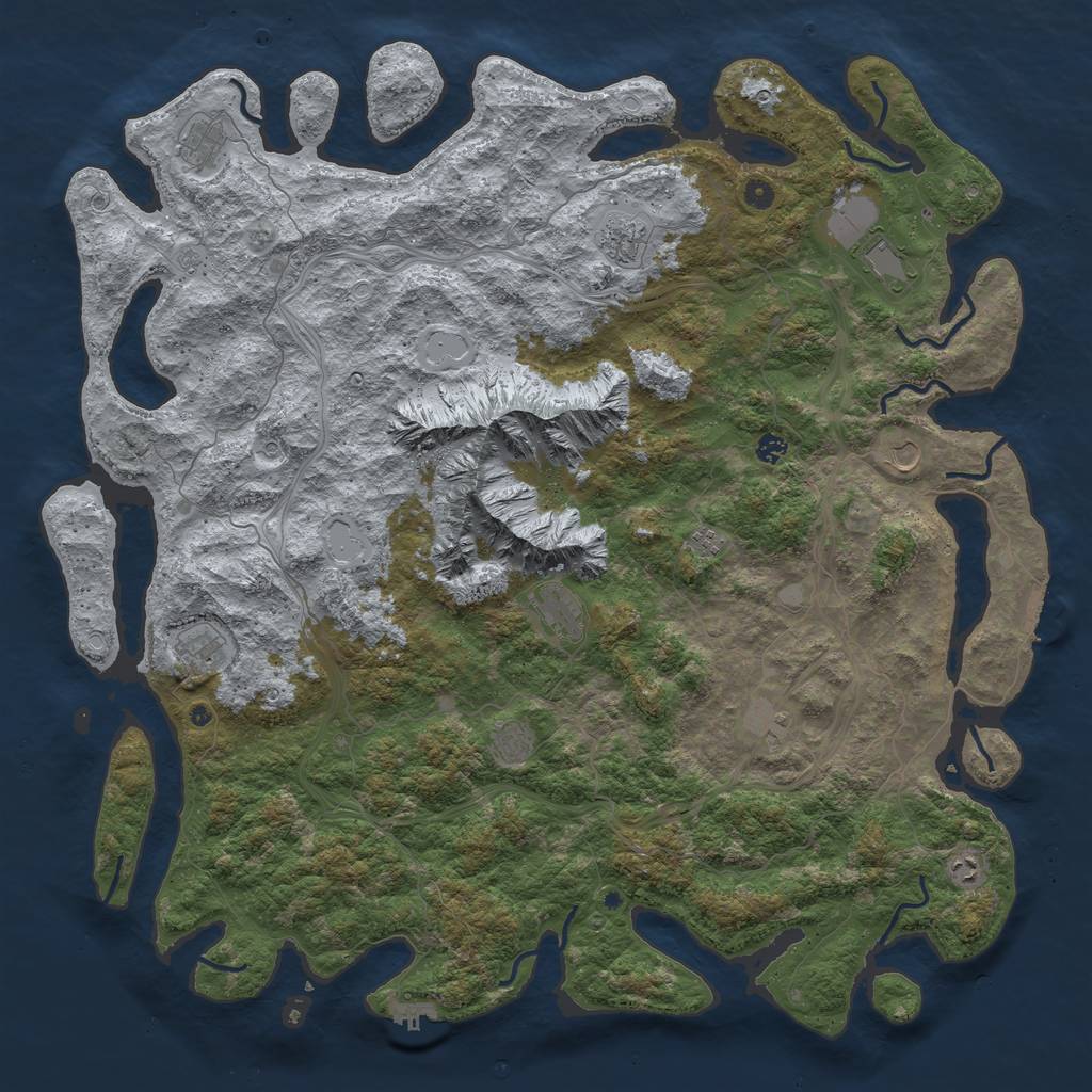 Rust Map: Procedural Map, Size: 5500, Seed: 363456345, 18 Monuments
