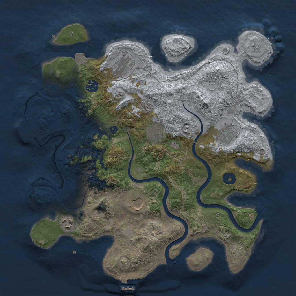 Rust Map: Procedural Map, Size: 3500, Seed: 12883184, 13 Monuments