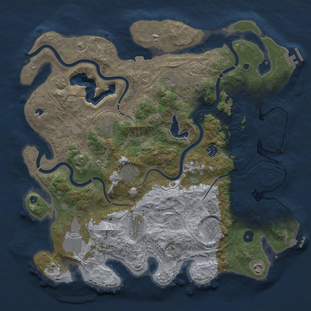 Rust Map: Procedural Map, Size: 4250, Seed: 32696, 15 Monuments