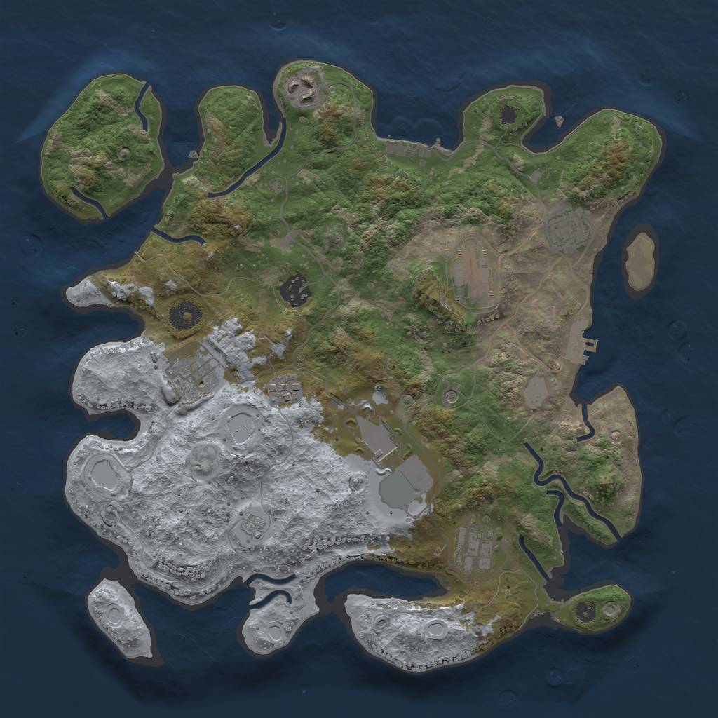 Rust Map: Procedural Map, Size: 3500, Seed: 487871615, 15 Monuments
