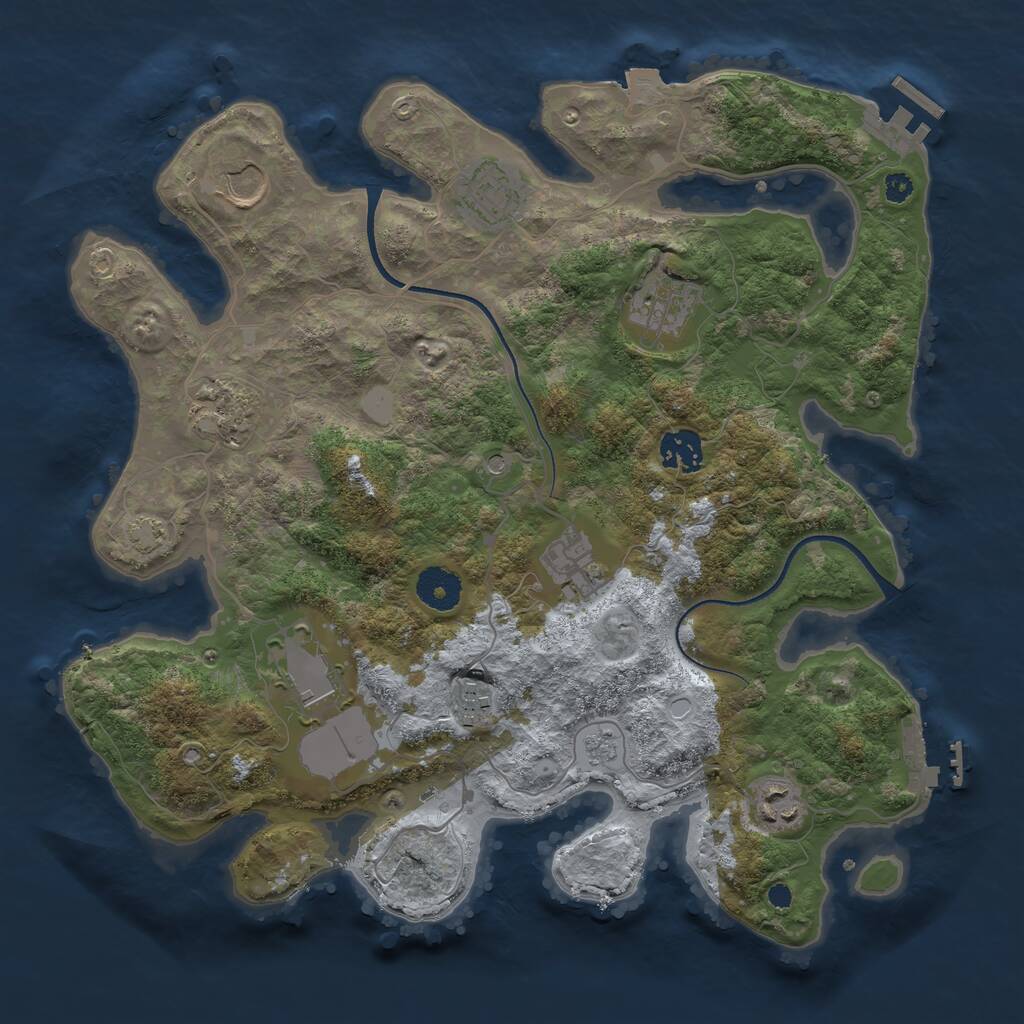 Rust Map: Procedural Map, Size: 3500, Seed: 94078112, 15 Monuments