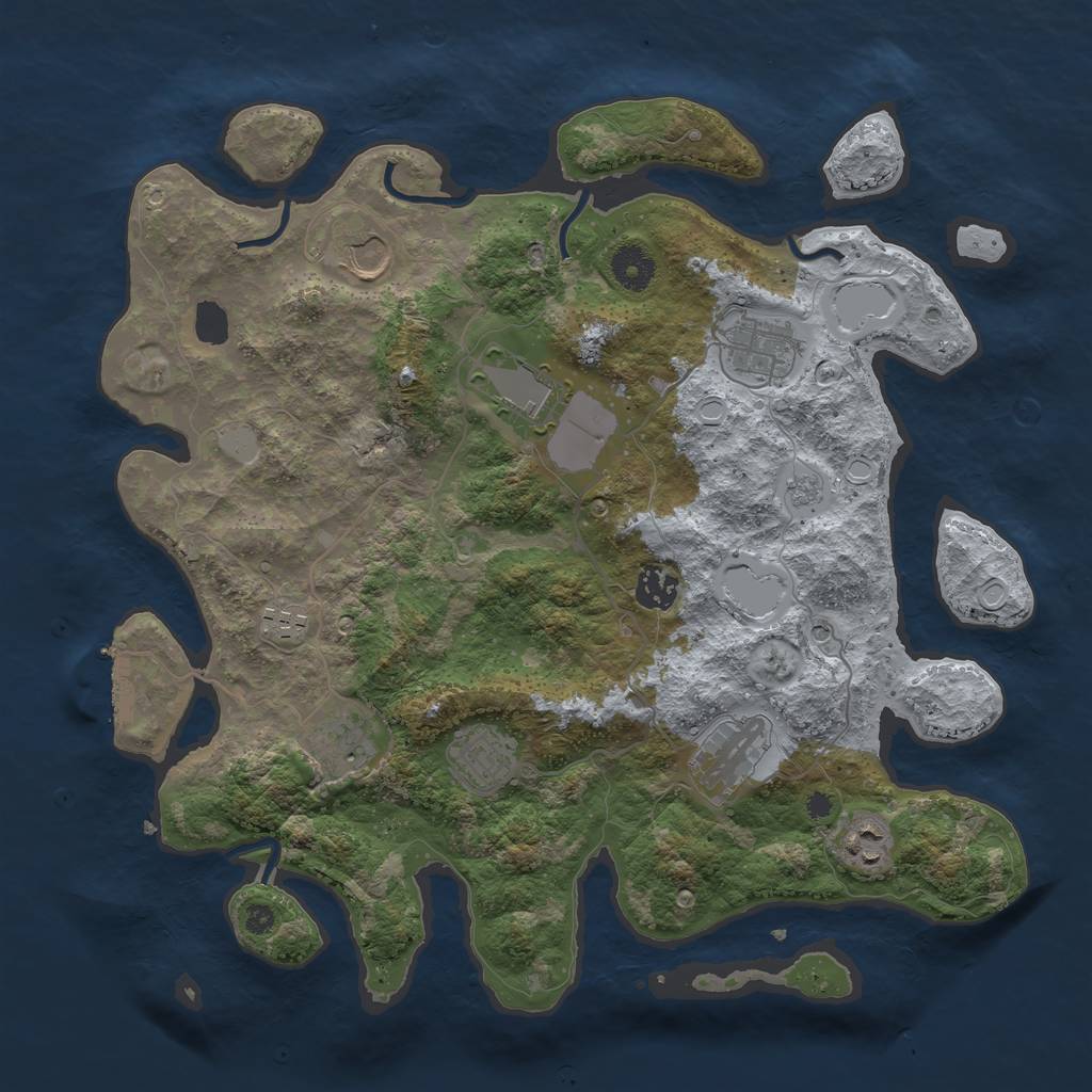 Rust Map: Procedural Map, Size: 3750, Seed: 27632821, 15 Monuments