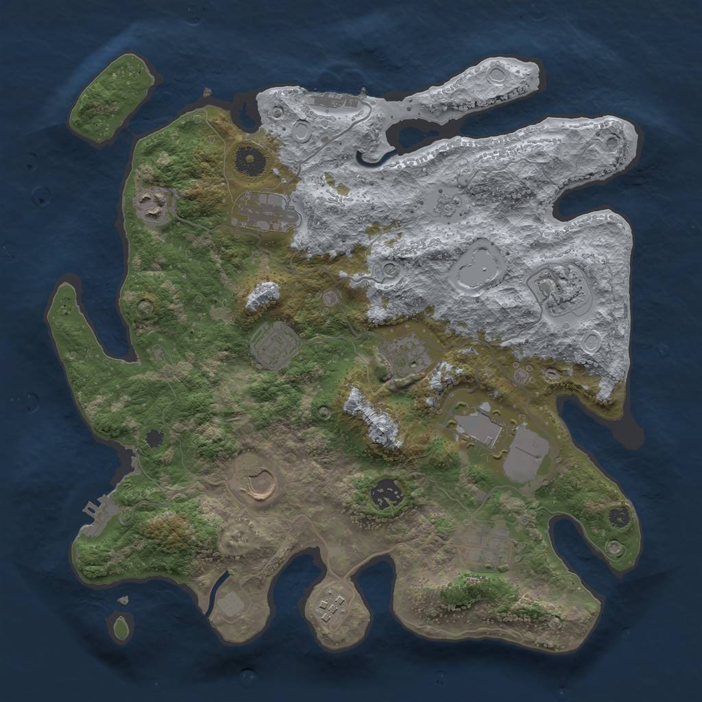 Rust Map: Procedural Map, Size: 3500, Seed: 96272112, 17 Monuments