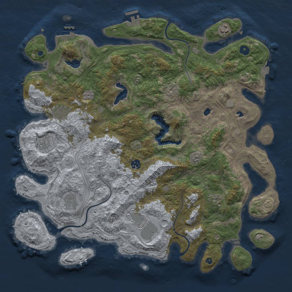 Rust Map: Procedural Map, Size: 4500, Seed: 1397567863, 14 Monuments