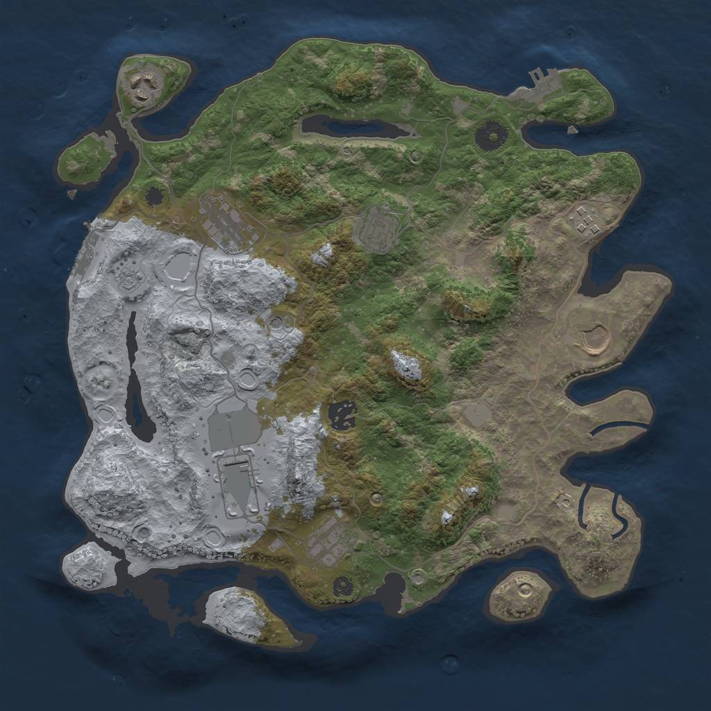 Rust Map: Procedural Map, Size: 3500, Seed: 99169619, 15 Monuments
