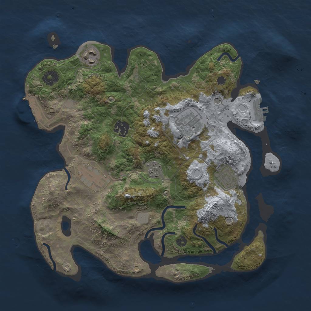 Rust Map: Procedural Map, Size: 3000, Seed: 795559134, 12 Monuments