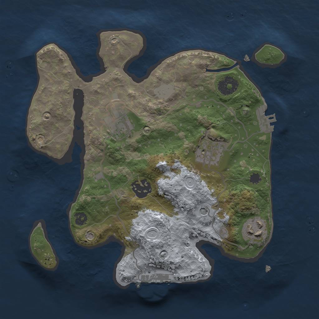 Rust Map: Procedural Map, Size: 2500, Seed: 149718311, 10 Monuments