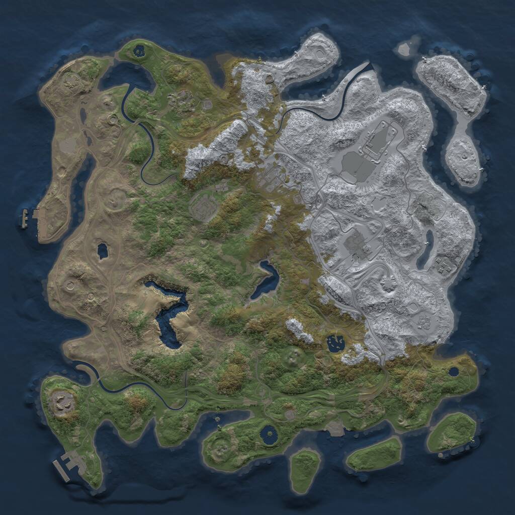 Rust Map: Procedural Map, Size: 4250, Seed: 249888275, 14 Monuments