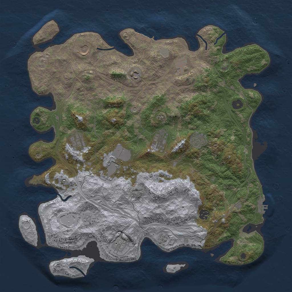 Rust Map: Procedural Map, Size: 4250, Seed: 4905, 17 Monuments