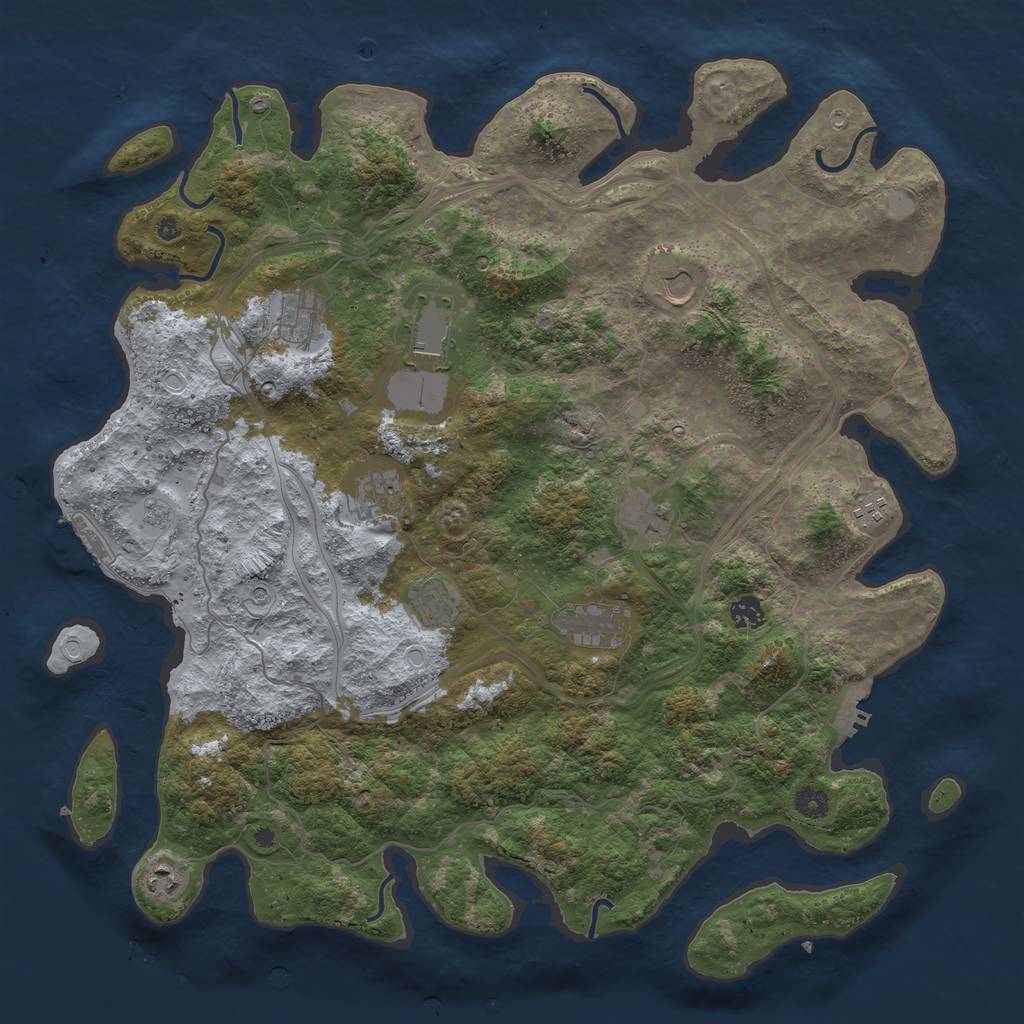 Rust Map: Procedural Map, Size: 4500, Seed: 85183, 17 Monuments
