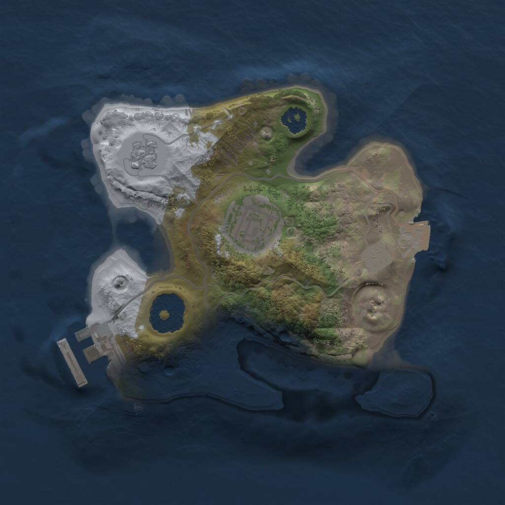 Rust Map: Procedural Map, Size: 2000, Seed: 237562, 4 Monuments