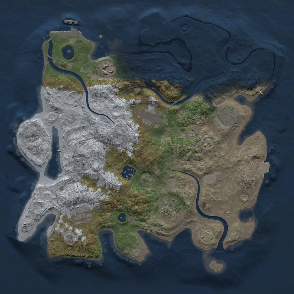Rust Map: Procedural Map, Size: 3300, Seed: 6578956, 13 Monuments