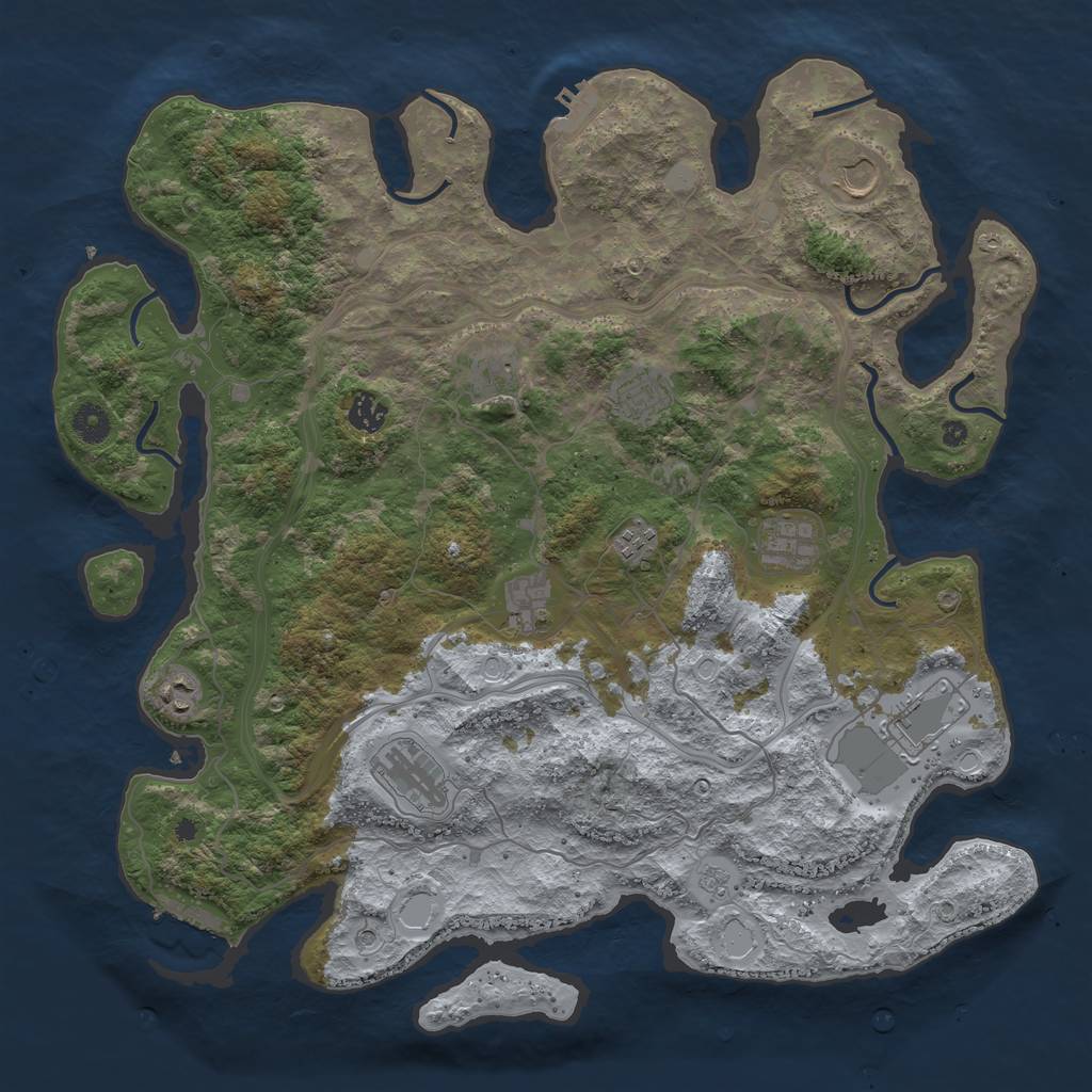 Rust Map: Procedural Map, Size: 4250, Seed: 3781, 17 Monuments
