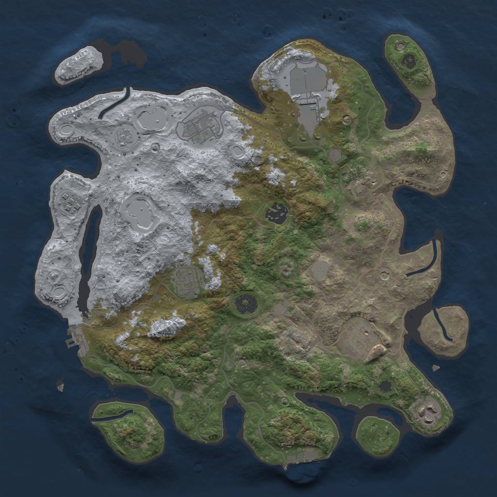 Rust Map: Procedural Map, Size: 3500, Seed: 83570226, 15 Monuments