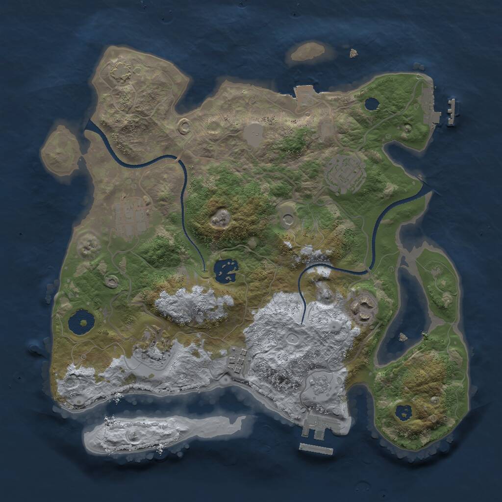 Rust Map: Procedural Map, Size: 3000, Seed: 198339146, 12 Monuments