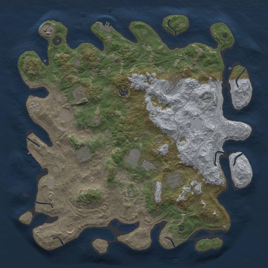 Rust Map: Procedural Map, Size: 4320, Seed: 76634976, 18 Monuments